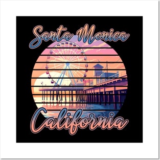 Santa Monica California travel vacation Gift For Men Women Posters and Art